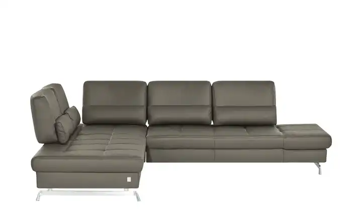 JOOP! Ecksofa aus Leder Loft 8108 Steingrau links