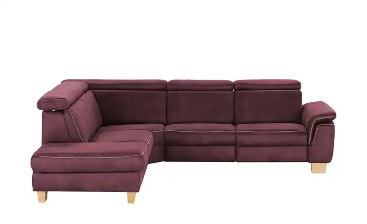 Kollektion Kraft Ecksofa Beata Bordeauxrot links ohne