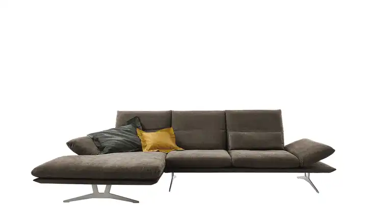 KOINOR Ecksofa aus Flachgewebe Francis Dunkelbraun links