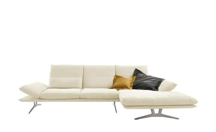 KOINOR Ecksofa aus Flachgewebe Francis Creme rechts