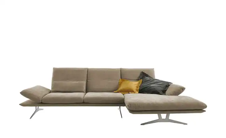 KOINOR Ecksofa aus Flachgewebe Francis Beige rechts