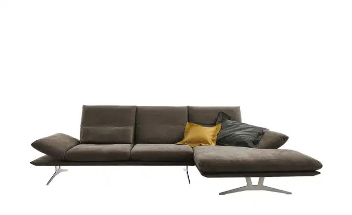 KOINOR Ecksofa aus Flachgewebe Francis Dunkelbraun rechts
