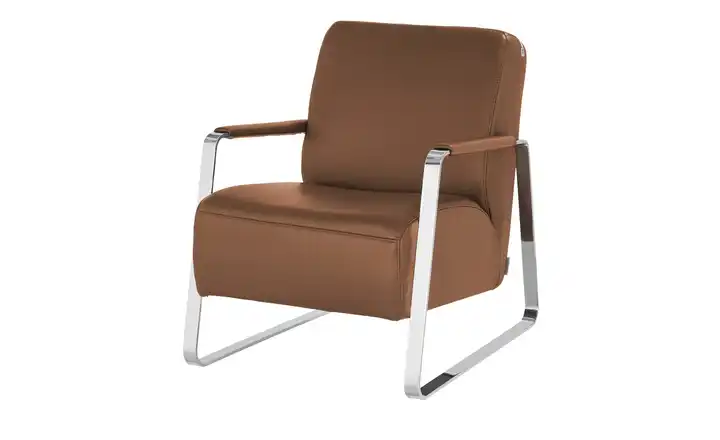 W.SCHILLIG Sessel aus Leder 17350 Quadroo Braun