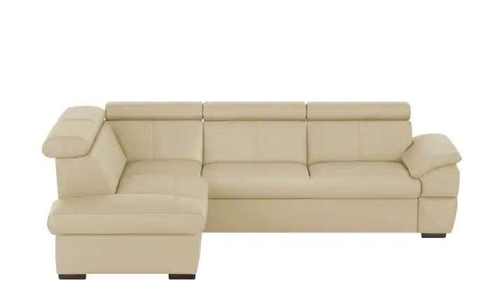 Primo Ecksofa aus Echtleder Town Beige links Grundfunktion
