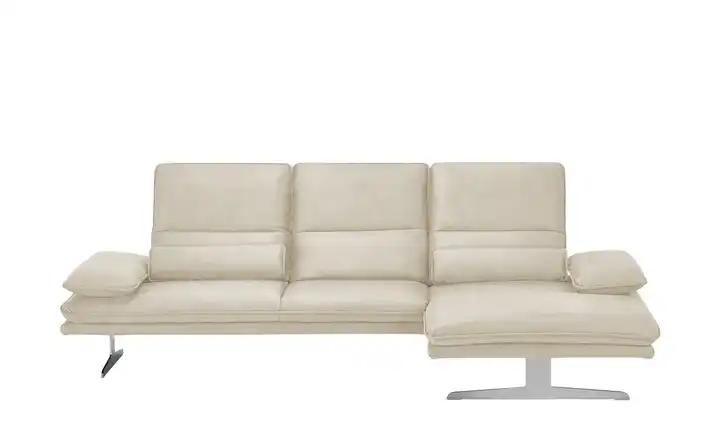 W.SCHILLIG Ecksofa aus Mikrofaser Broadway Sand rechts Erweiterte Funktion
