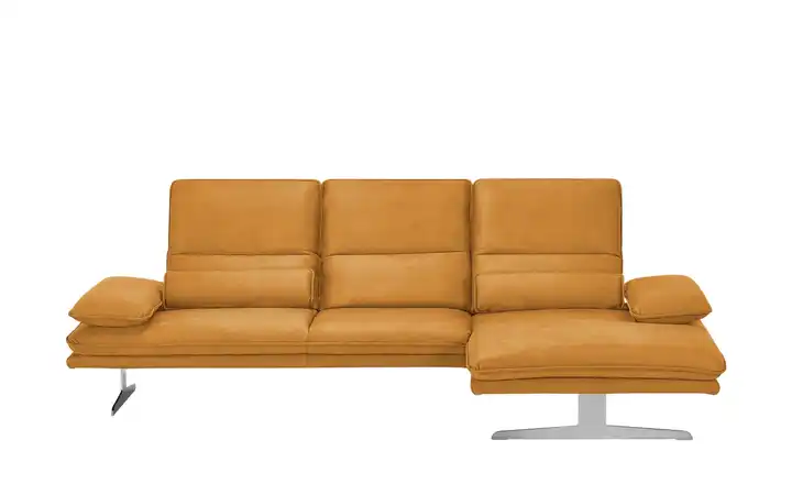 W.SCHILLIG Ecksofa aus Mikrofaser Broadway Hellorange rechts Erweiterte Funktion