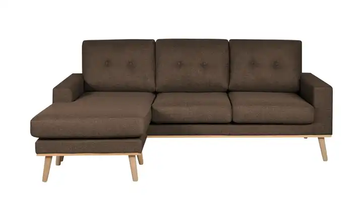 Ecksofa beidseitig stellbar Schokoladenbraun
