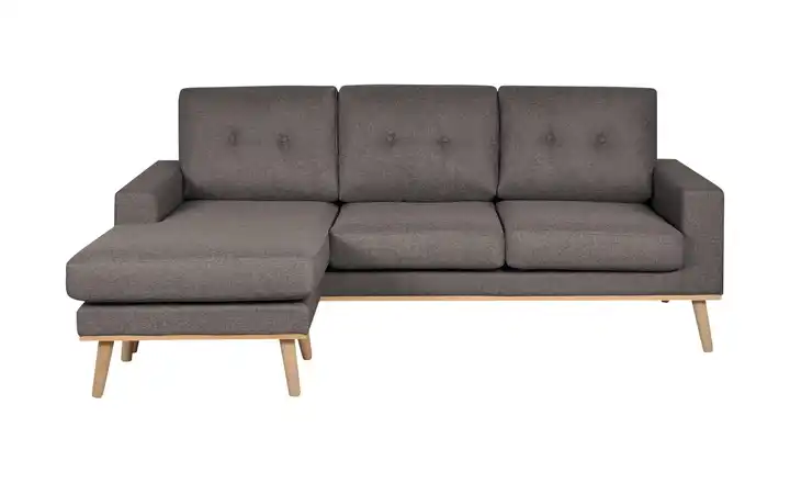 Ecksofa beidseitig stellbar Taupe