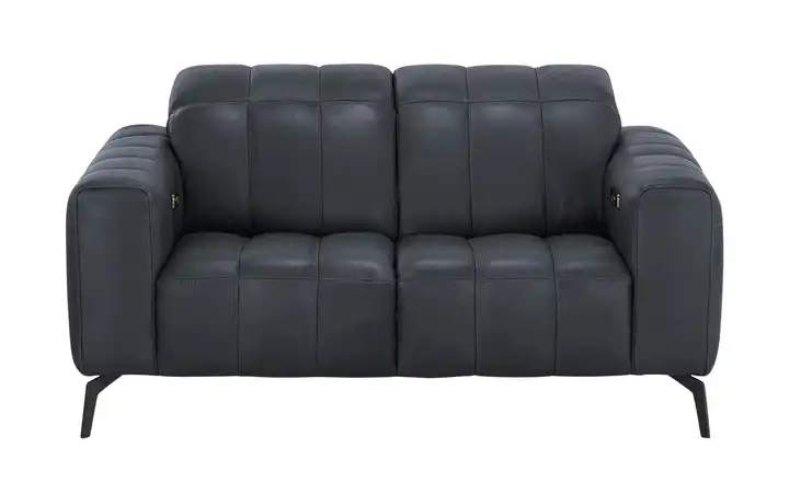Natuzzi Editions Ledersofa mit Kopfteilverstellung Portento Erweiterte Funktion 2 Dunkelblau