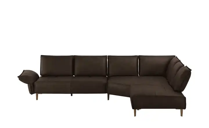 W.SCHILLIG Ecksofa aus Echtleder Moccabraun rechts