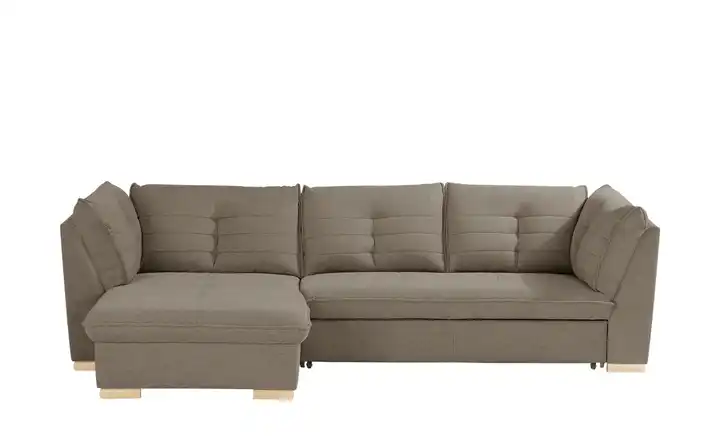 smart Ecksofa Braun links Flachgewebe