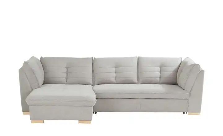 smart Ecksofa Hellgrau links Flachgewebe