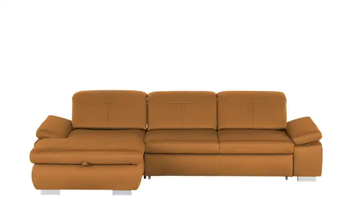 Kollektion Kraft Ecksofa aus Mikrofaser Kathrin Cognacbraun links Erweiterte Funktion