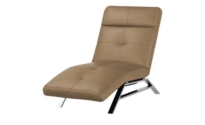 Relaxliege aus Leder Riva Hellbraun