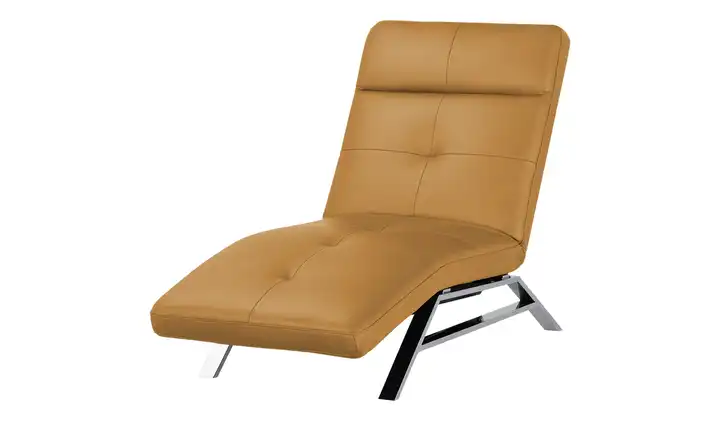 Relaxliege aus Leder Riva Cognacbraun