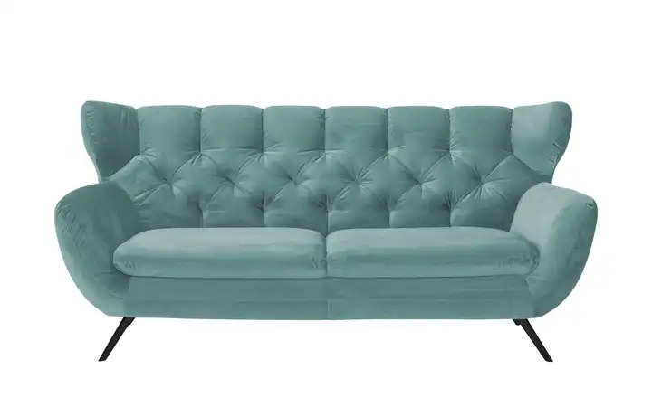 Jette Home Sofa Caldara 2,5 Schwarz Hellgrün