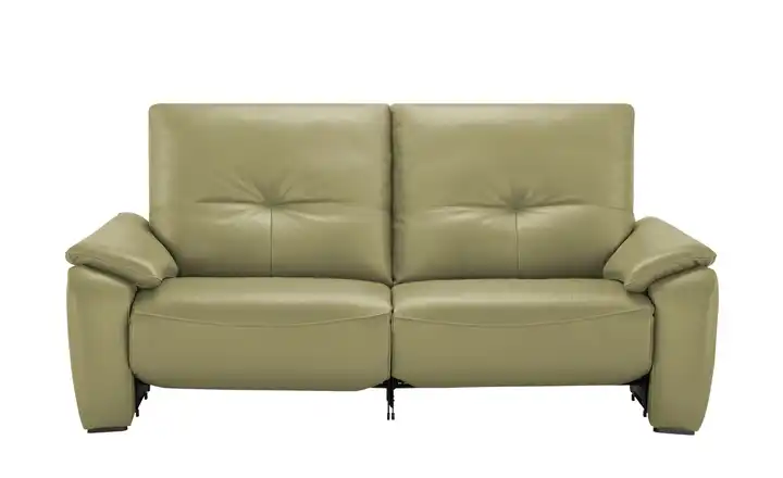 Wohnwert Sofa aus Echtleder Halina Erweiterte Funktion Hellgrün