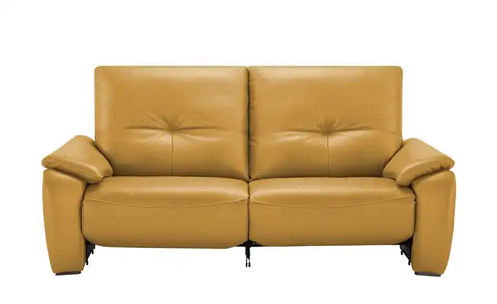Wohnwert Sofa aus Echtleder Halina Erweiterte Funktion Gelb