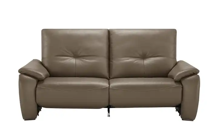 Wohnwert Sofa aus Echtleder Halina Erweiterte Funktion Hellbraun
