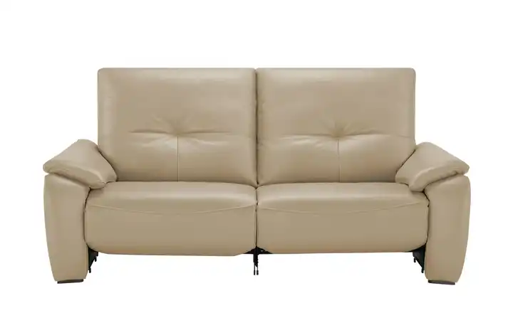 Wohnwert Sofa aus Echtleder Halina Erweiterte Funktion Beige