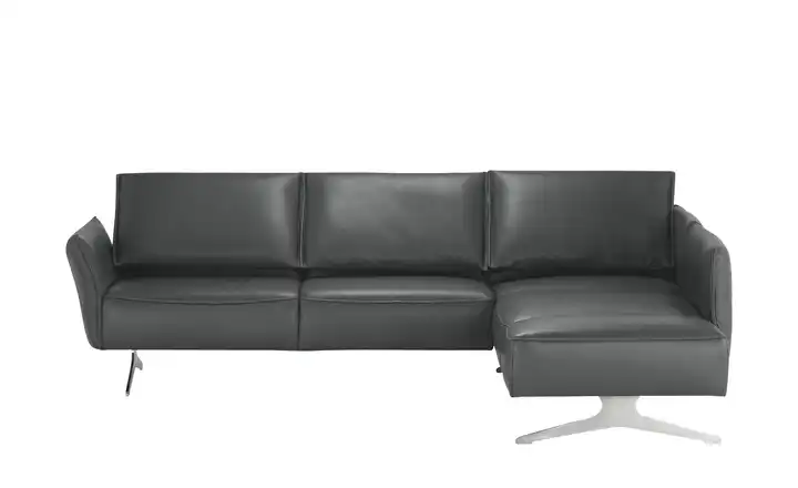 KOINOR Ecksofa Leder Vineto Dunkelgrau rechts