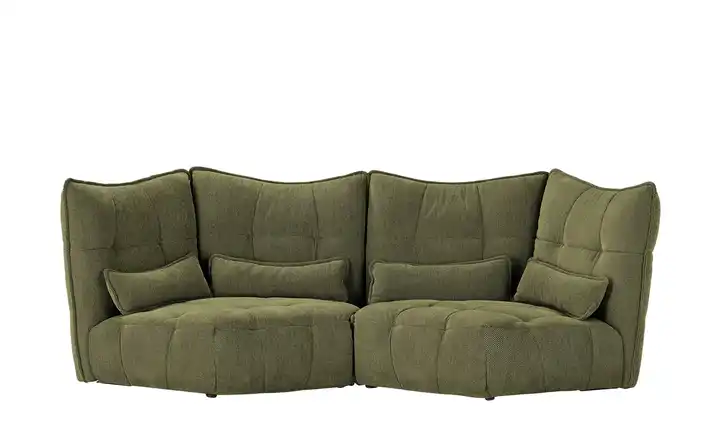 Einzelsofa Jeaneva 300 cm Webstoff Dunkelgrün