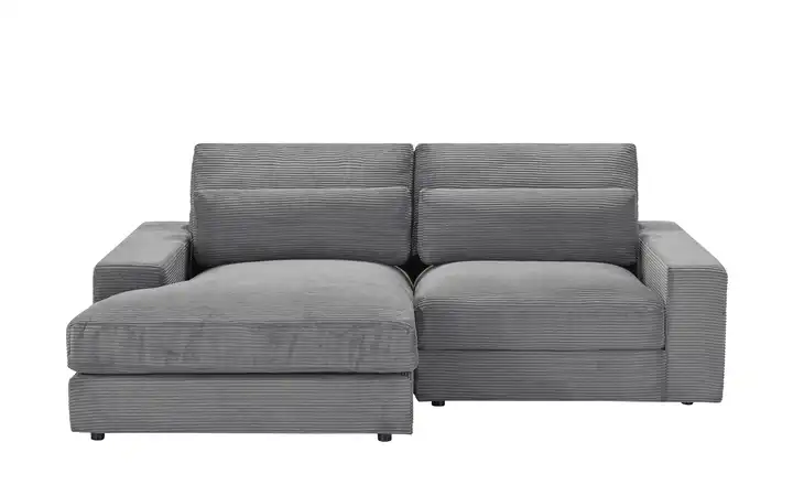 Ecksofa Branna links Anthrazit Cordstoff