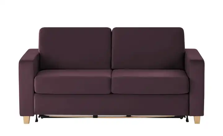 nehl Schlafsofa Boston Deluxe konisch schmal Aubergine