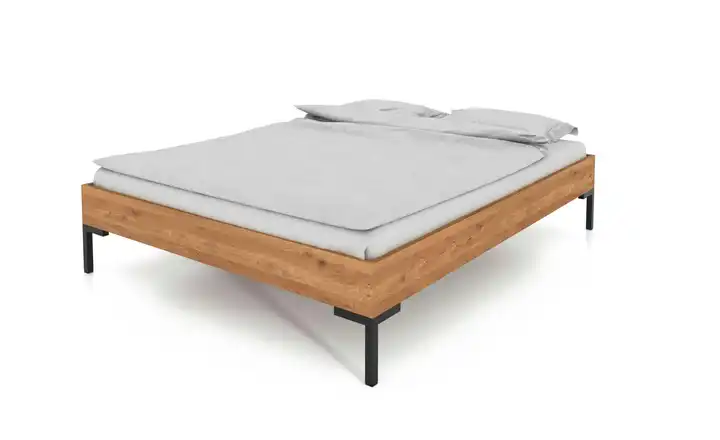Massivholzbett ohne Kopfteil Wildeiche 100 cm 190 cm