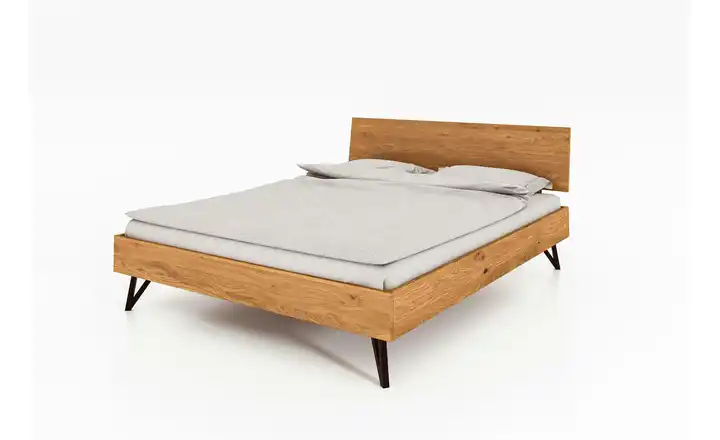 Massivholzbett mit Kopfteil Wildeiche 180 cm 200 cm