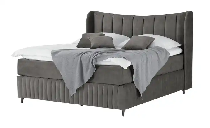 Kings and Queens Boxspringbett Uldur Dunkelgrau 200 cm H2