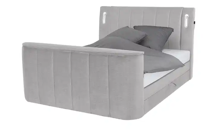 Boxspringbett Silbergrau