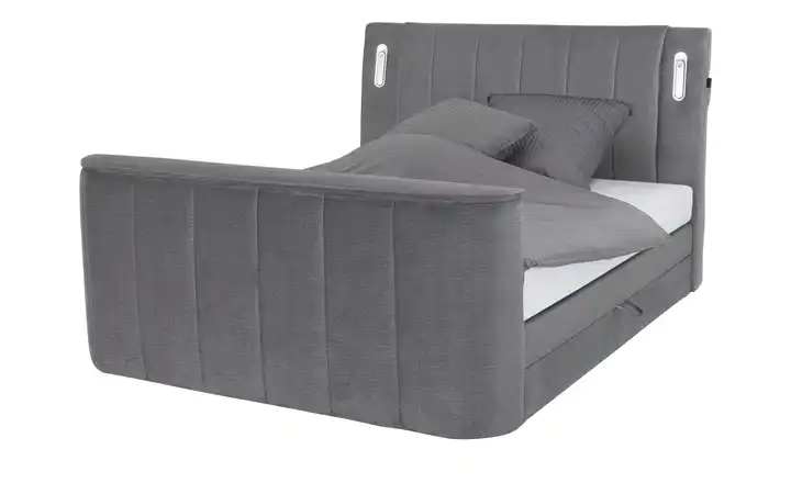 Boxspringbett Grau