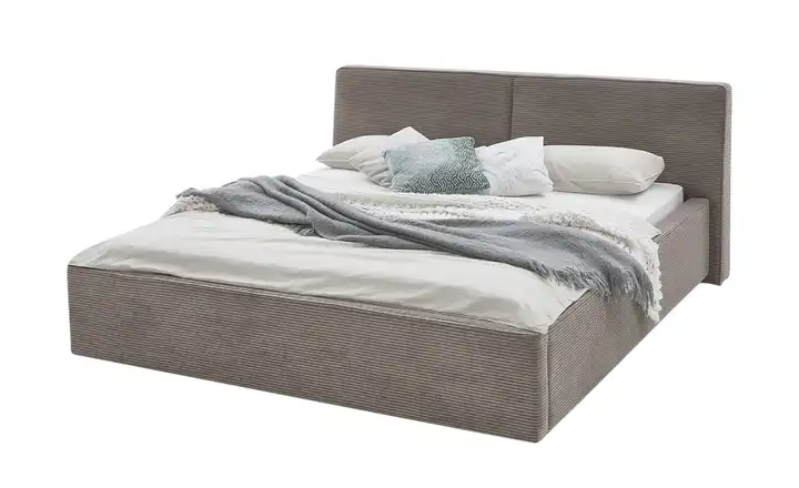 Polsterbett Taupe 160 cm mit Bettkasten