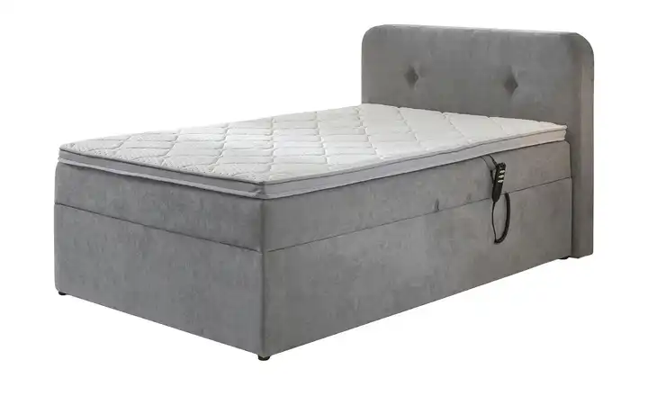 Boxbett elektrisch mit Stauraum Hellgrau 100 cm