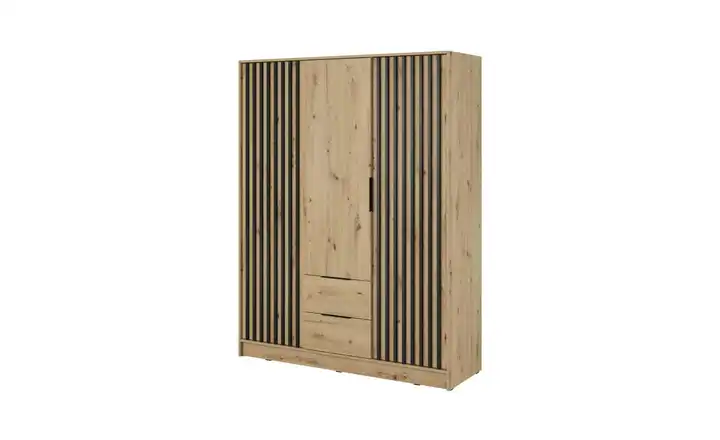 Drehtürenschrank ohne Spiegel Eiche Artisan 155 cm