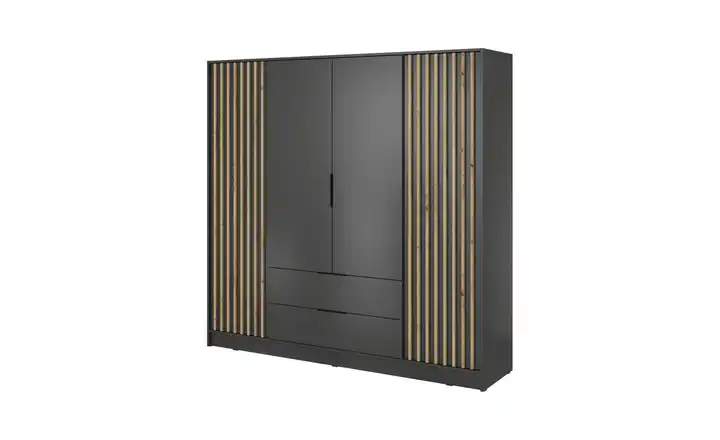 Drehtürenschrank ohne Spiegel Graphit, Eiche Artisan 206 cm