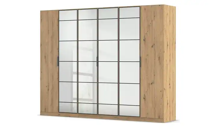 Kleiderschrank mit Spiegel Eiche Artisan (Nachbildung) 6 Stück