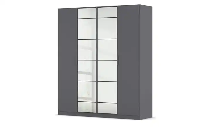 Kleiderschrank mit Spiegel Dunkelgrau 4 Stück