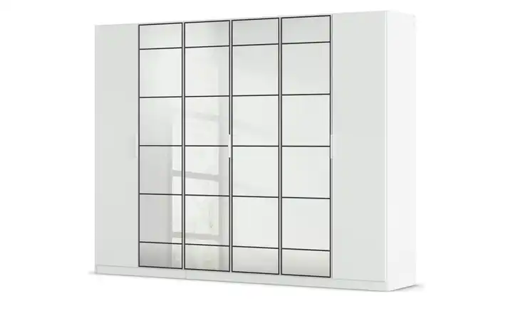 Kleiderschrank mit Spiegel Weiß 6 Stück