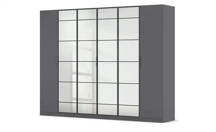 Kleiderschrank mit Spiegel Dunkelgrau 6 Stück