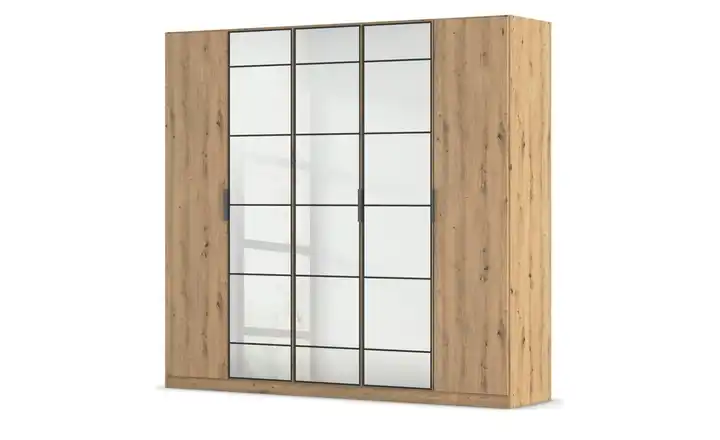 Kleiderschrank mit Spiegel Eiche Artisan (Nachbildung) 5 Stück