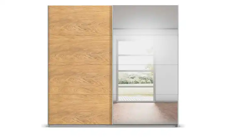 Schwebetürenschrank mit Spiegel 226 cm Hellgrau