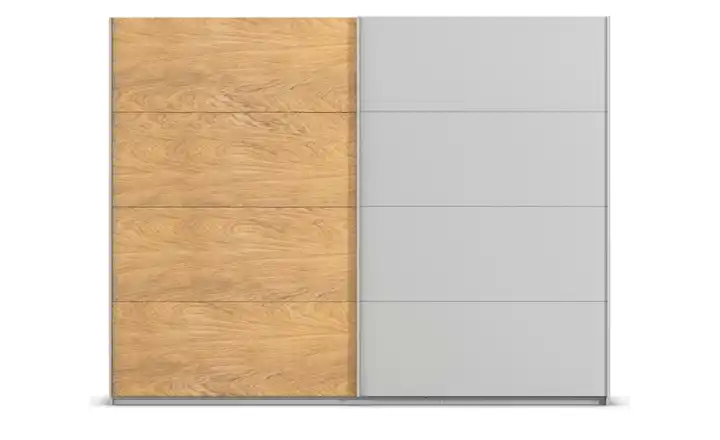 Schwebetürenschrank 2 türig 271 cm Hellgrau, Eiche