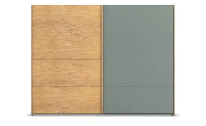 Schwebetürenschrank 2 türig 271 cm Eiche Artisan (Nachbildung), Salbeigrün, Eiche