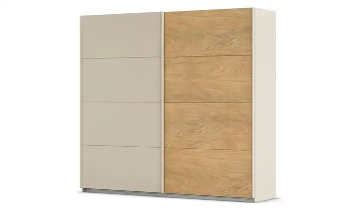 Schwebetürenschrank 2 türig 226 cm Champagner, Eiche