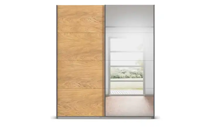 Schwebetürenschrank mit Spiegel 181 cm Dunkelgrau