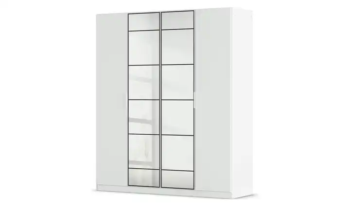 Kleiderschrank mit Spiegel Weiß 4 Stück