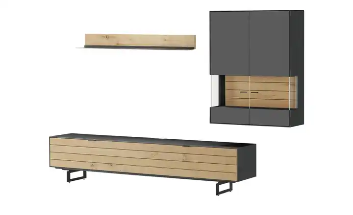 Jette Home Wohnkombination Como Eiche, Graphit Rechts