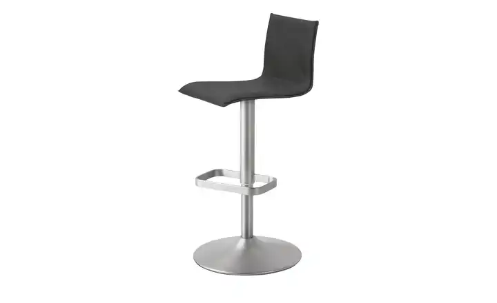 Barhocker Mikrofaser Anthrazit verchromt, matt